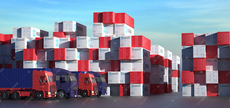 C4D物流集裝箱背景圖片免費下載